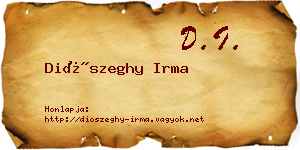 Diószeghy Irma névjegykártya